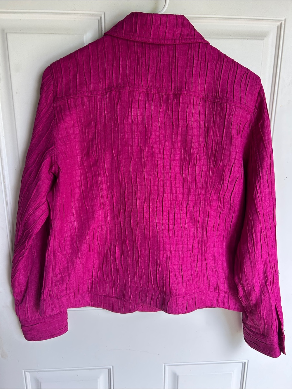 Ruby Rd. Hot Pink Textured Button-Front Jacket - Picture 3 of 4